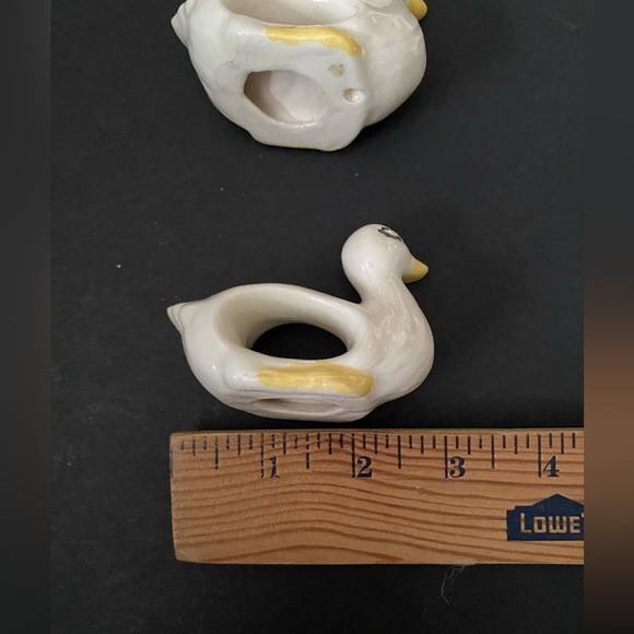 Vintage Ceramic White Duck Goose Napkin Rings Set of 8 Bird Cabin Rustic - Picture 5 of 10